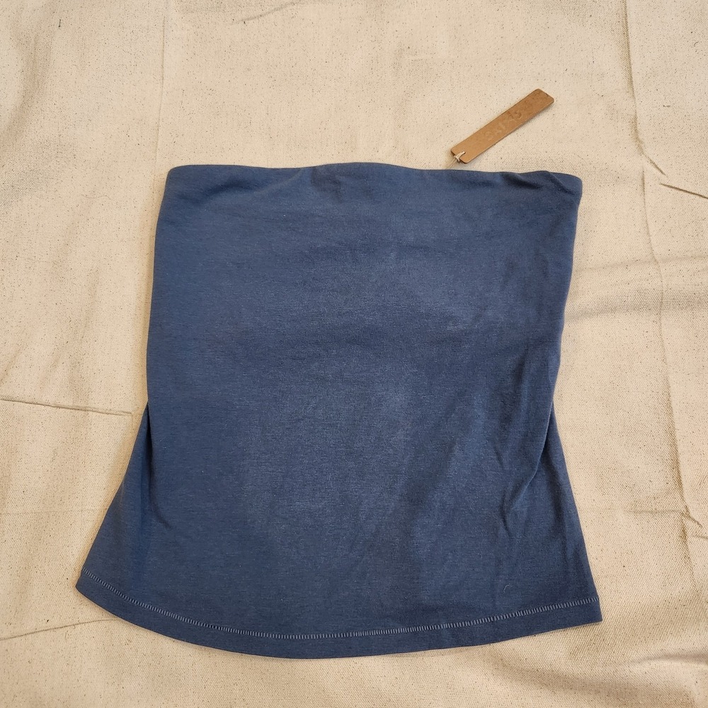 New SKIMS Cotton Jersey Tube Top Harbor Blue Small S TP-TUB-9645W